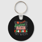 Retro Sleighing Math Problems Santa Math Teacher C Sleutelhanger (Voorkant)