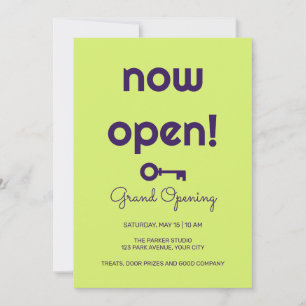 Retro Sleutel Nu Geopend Grand Opening Uitnodiging