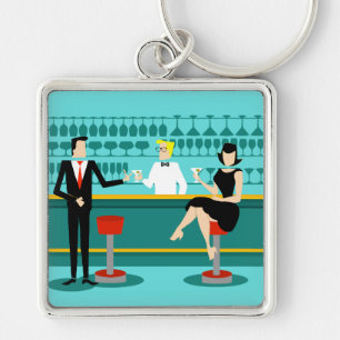 Retro Sleutelhanger van de Cocktailbar
