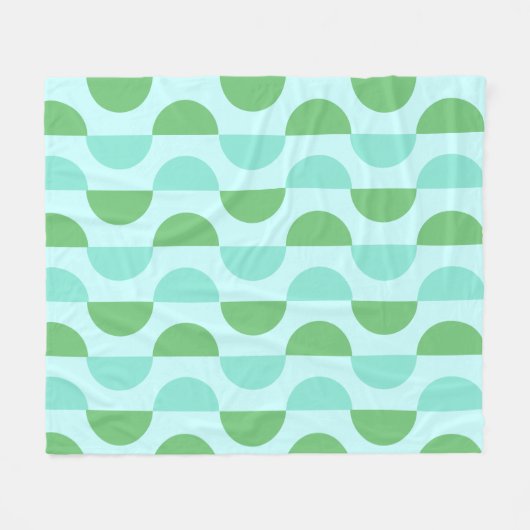 Retro Slice Blauwgroen Fleece Deken (Voorkant (Horizontaal))