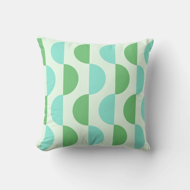 Retro Slice Blauwgroen Pillow Kussen (Voorkant)