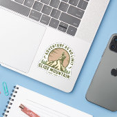 Retro Slide Mountain Hike Sticker (Laptop met iPhone)