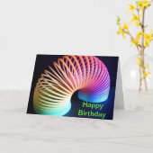 Retro Slinky Birthday Card personaliseert Kaart (Gele Bloem)