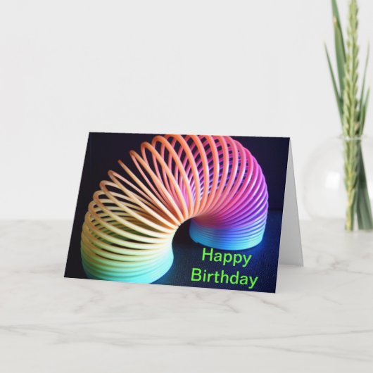 Retro Slinky Birthday Card personaliseert Kaart (Voorkant)