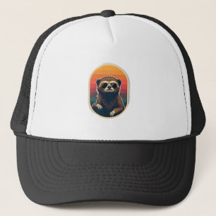 Retro Sloe Bril Vintage Zonsondergang Vector Kunst Trucker Pet
