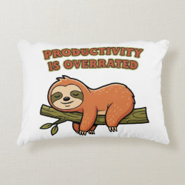 Retro Sloth Anti Productivity Rectangular Pillow Accent Kussen