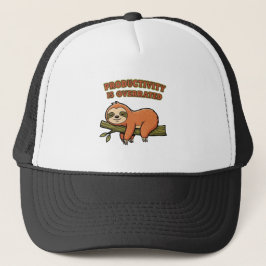 Retro Sloth Anti Productivity Trucker Hat Trucker Pet