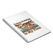 Retro Sloth Lazy Quote Lined Notebook Notitieboek (Rechterzijde)