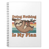 Retro Sloth Lazy Quote Lined Notebook Notitieboek (Voorkant)