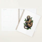 Retro Sloth Line Art Vintage Tee (4) Planner (Display)