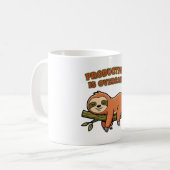 Retro Sloth Productivity Humor White Mug Koffiemok (Voorkant links)