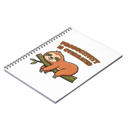 Retro Sloth Productivity Is Overrated Lined Notebo Notitieboek (Linkerzijde)