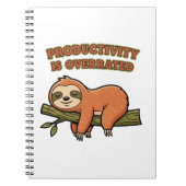 Retro Sloth Productivity Is Overrated Lined Notebo Notitieboek (Voorkant)