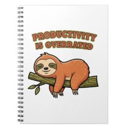 Retro Sloth Productivity Is Overrated Lined Notebo Notitieboek