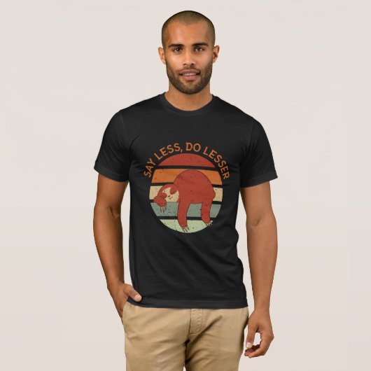Retro Sloth Sunset T-shirt (Voorkant volledig)