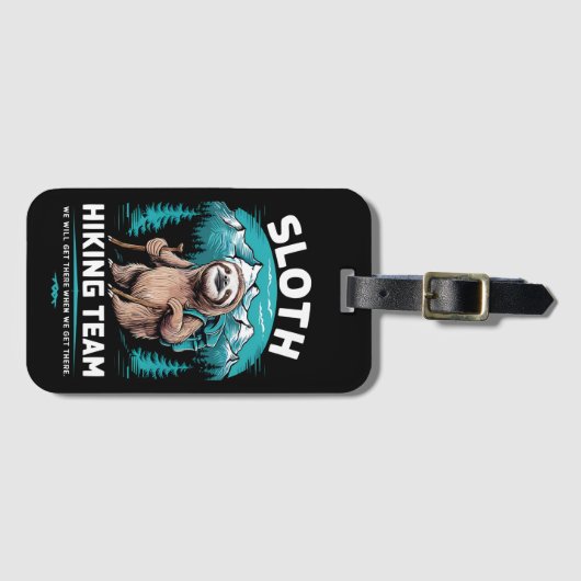 Retro Sloth Wandelteam cadeau Bagagelabel (Voorkant (horizontaal))