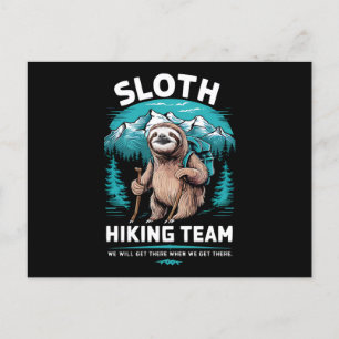 Retro Sloth Wandelteam  cadeau Briefkaart
