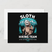 Retro Sloth Wandelteam  cadeau Briefkaart (Voorkant / Achterkant)