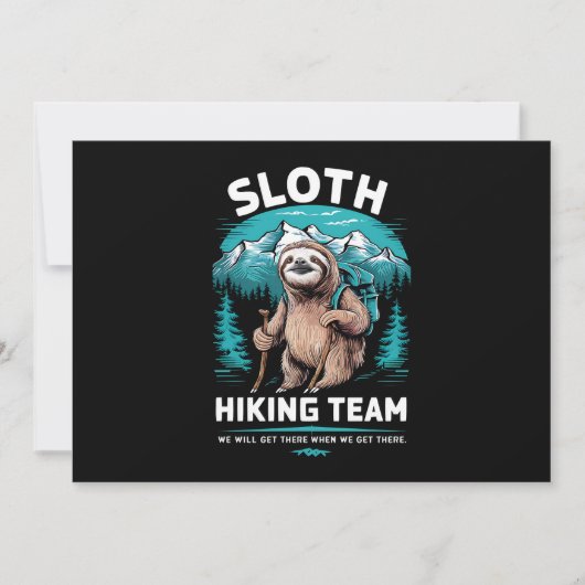 Retro Sloth Wandelteam  cadeau Kaart (Voorkant)