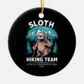 Retro Sloth Wandelteam  cadeau Keramisch Ornament (Voorkant)