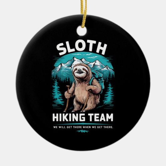 Retro Sloth Wandelteam cadeau Keramisch Ornament (Voorkant)