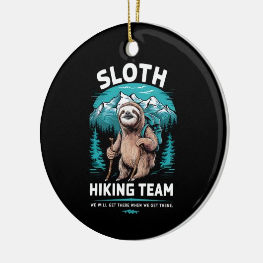 Retro Sloth Wandelteam  cadeau Keramisch Ornament (Links)