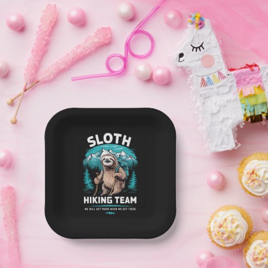 Retro Sloth Wandelteam  cadeau Papieren Bordje (Feest)