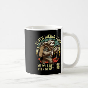 Retro Sloth Wandelteam We Komen Achter Als We Kome Koffiemok