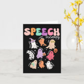 Retro SLP Ghost Halloween Speech Therapy Herfst Fa Kaart (Gele Bloem)