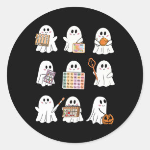 Retro SLP Ghost Halloween Speech Therapy Herfst Fa Ronde Sticker