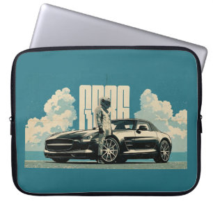 Retro SLS Supercar Racende Bestuurder Grafische La Laptop Sleeve