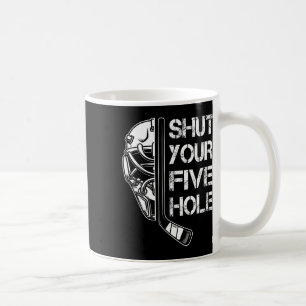 Retro sluit je vijf hole keeper vintage hockey shi koffiemok