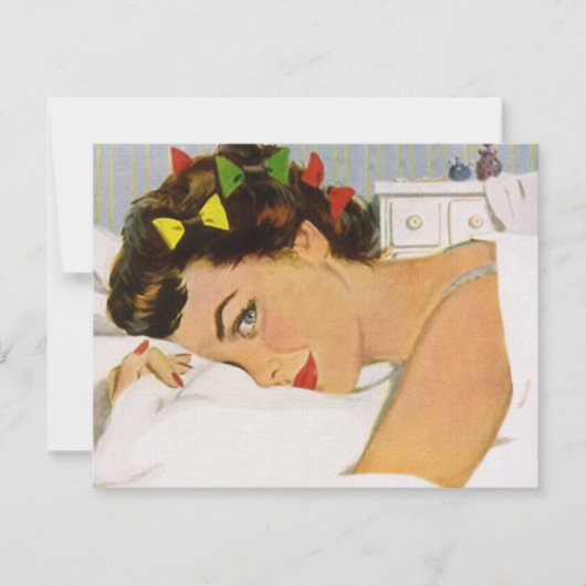 Retro SLUMBER PARTIJ Uitnodigingen Tweens Tiener P (Voorkant)