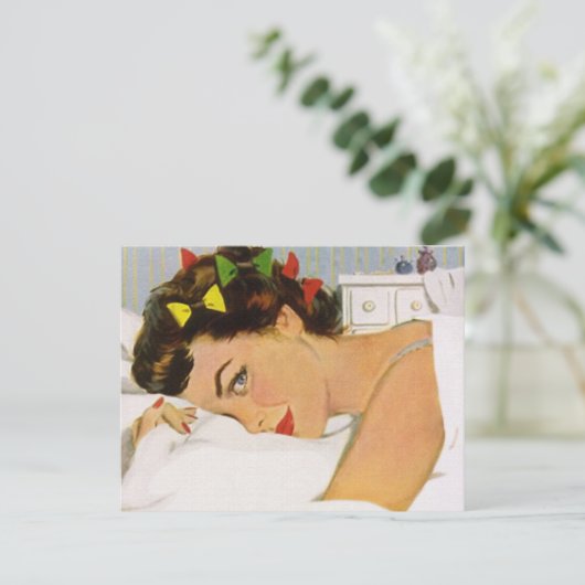 Retro SLUMBER PARTIJ Uitnodigingen Tweens Tiener P (Staand voorkant)