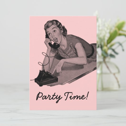 Retro Slumber Party Kaart (Staand voorkant)