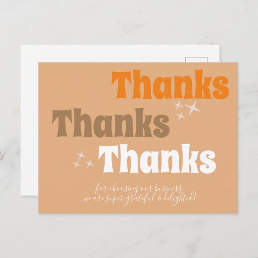 Retro Small Business Stars Groovy Bedankt Briefkaart (Voorkant / Achterkant)