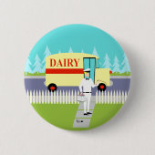 Retro Small Town Milkman Button (Voorkant)
