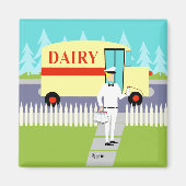 Retro Small Town Milkman Magnet (Voorkant)
