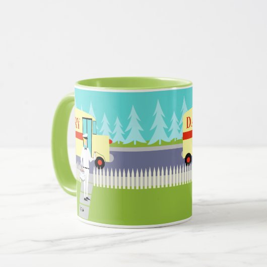 Retro Small Town Milkman Mok (Voorkant links)