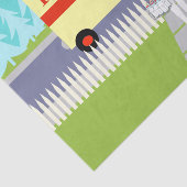 Retro Small Town Milkman Tissue Paper Tissuepapier (Detail)