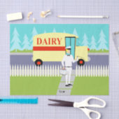 Retro Small Town Milkman Tissue Paper Tissuepapier (Craft)