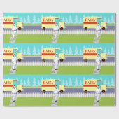 Retro Small Town Milkman Wrapping Paper Cadeaupapier (Vlak)