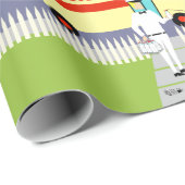 Retro Small Town Milkman Wrapping Paper Cadeaupapier (Rol Hoek)