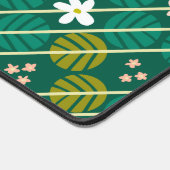 Retro smaragdgroen & roze gestreepte bloem bureaumat (Hoek)