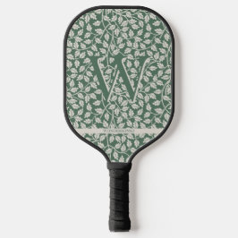 Retro smaragdgroene bloem pickleball paddle