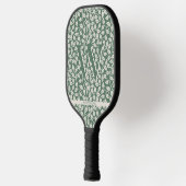 Retro smaragdgroene bloem pickleball paddle (Links)