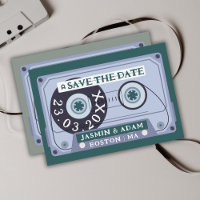 Retro Smaragdgroene Cassettereb Save The Date
