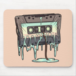 Retro smeltende cassetteband Vaporwave Muismat