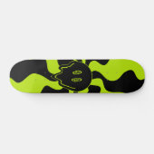 Retro smeltende glimlach in Lime Green en zwart Persoonlijk Skateboard (Horizontaal)