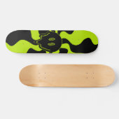 Retro smeltende glimlach in Lime Green en zwart Persoonlijk Skateboard (Horizontaal)